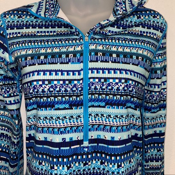 Nike Dri fit blue patterned quarter zip - Picture 2 of 7